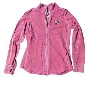 Tommy Bahama Women's Pink Full-Zip Jacket Disney Mickey Mouse Embroidery Small